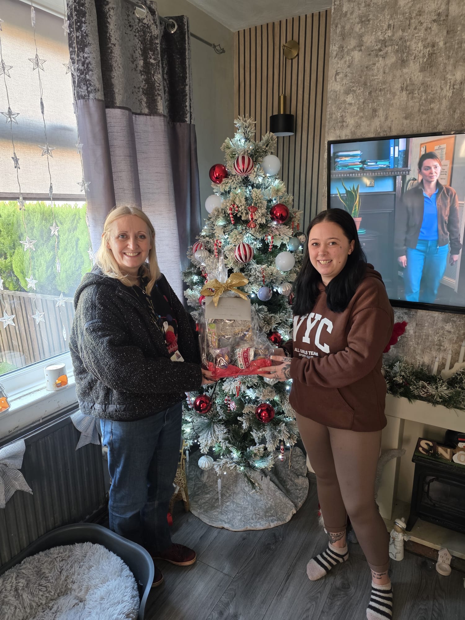 Aimee from Bury receiving her prizes