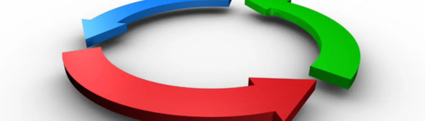 cycle diagram red arrow green arrow blue arrow