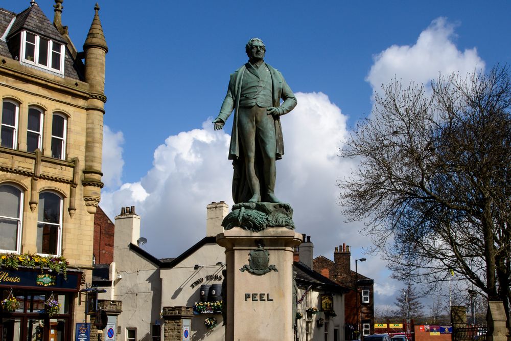 The statue of Sir Robert Peel.