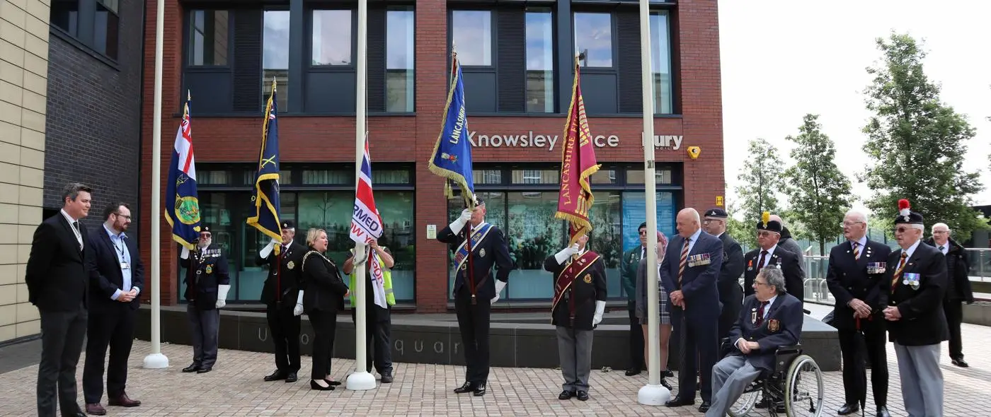 Armed forces flag raising