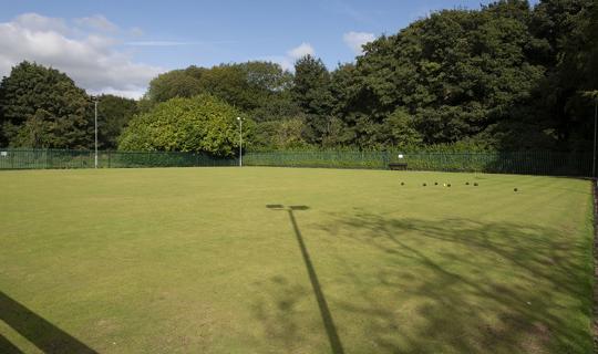 Bowls on a bowling green.