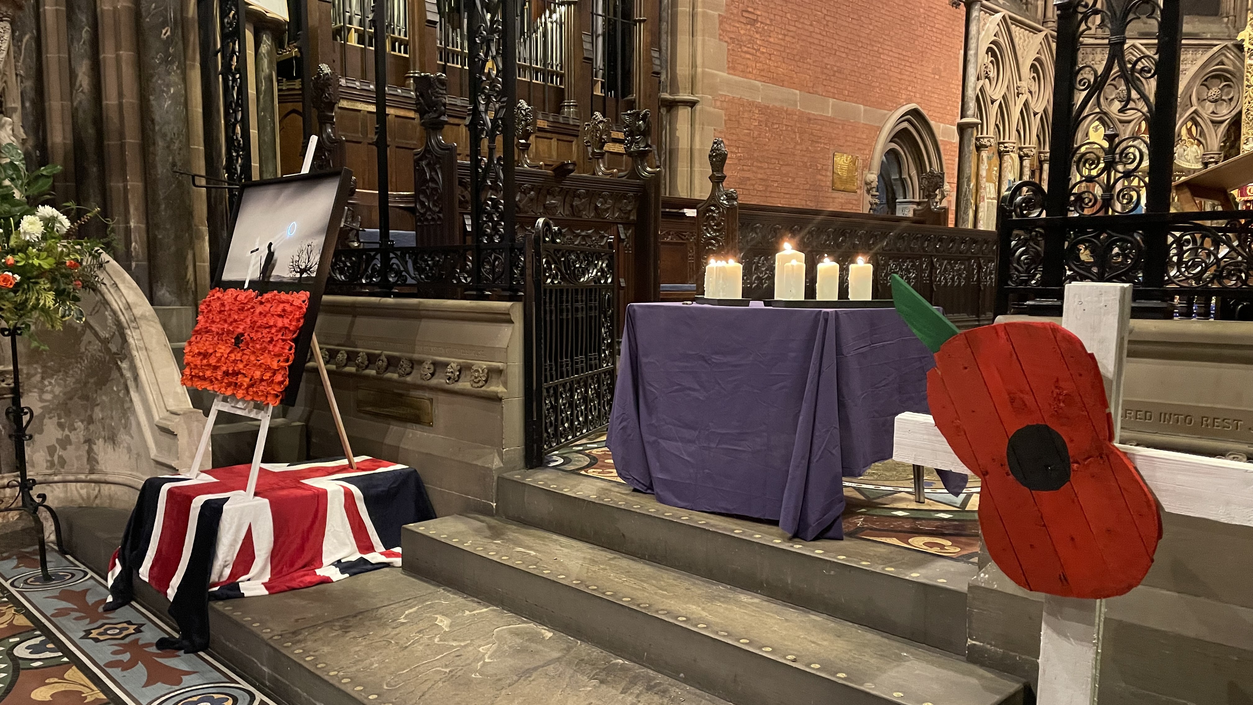 Remembrance display at Bury Parish Church