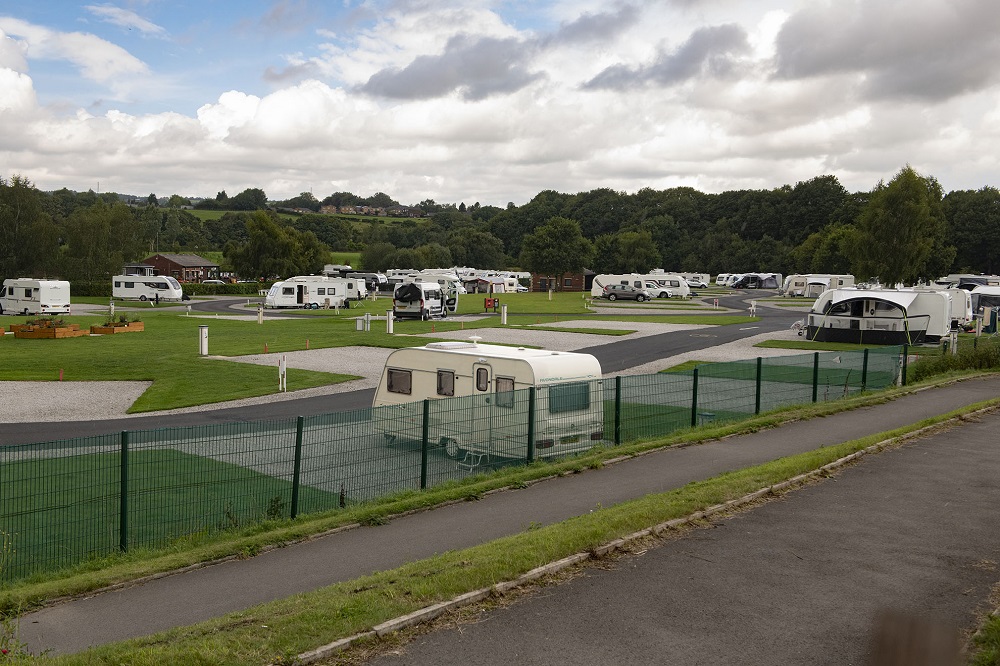 Caravans and mobile homes in the caravan park.