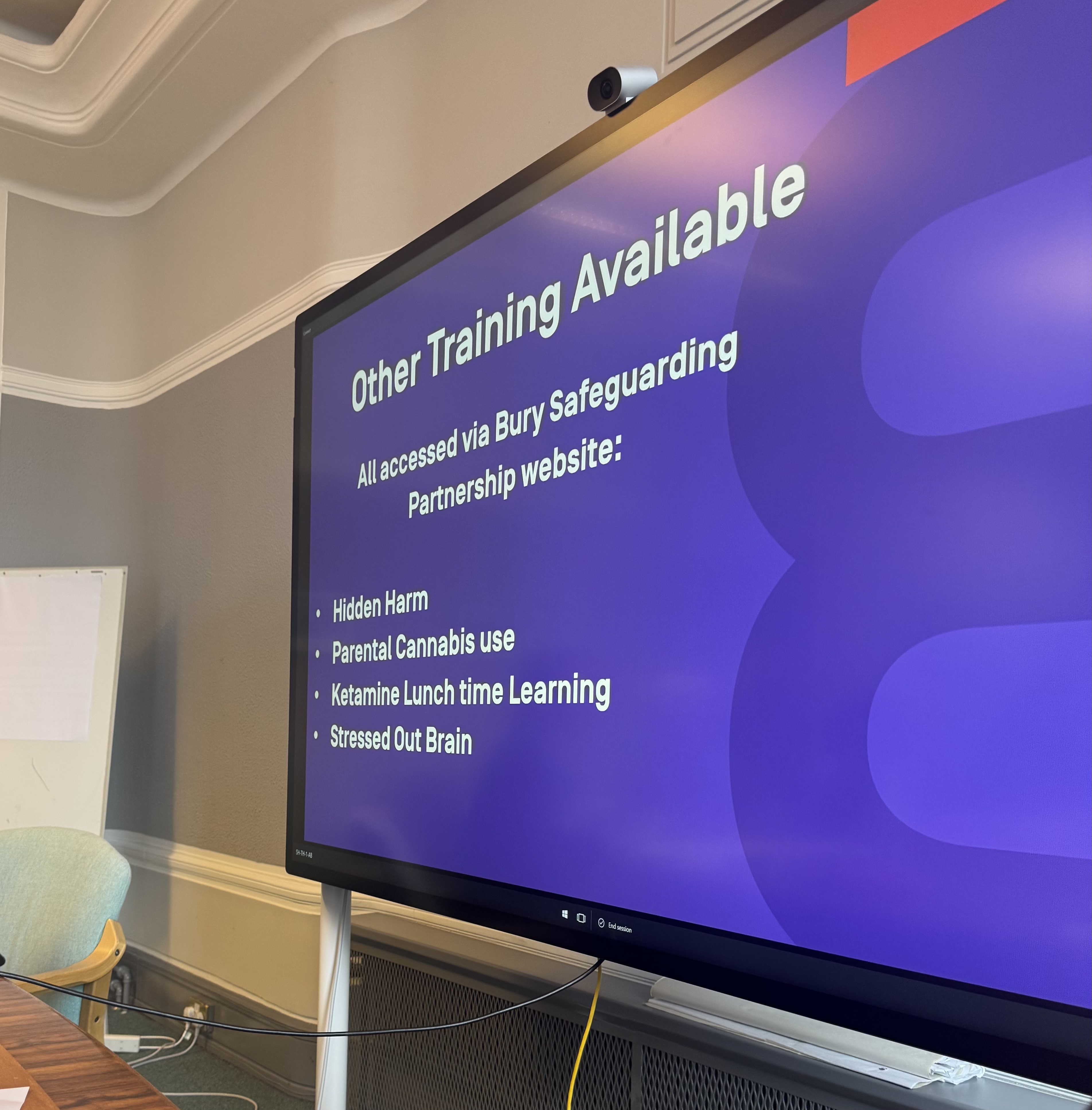 Early Break presentation on screen
