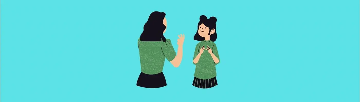Two girls talking