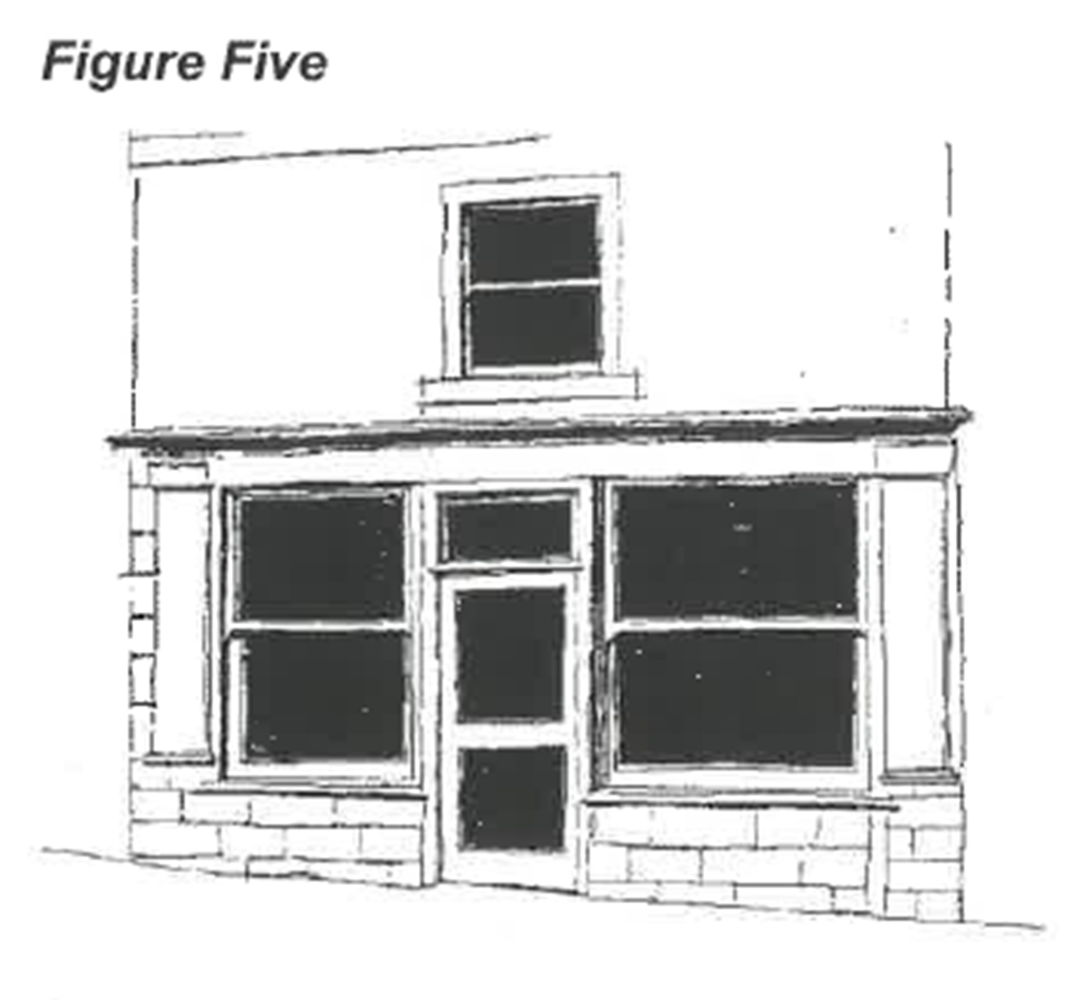 Example of how when stone plinths exist these should be retained, particularly if they form part of an all-stone window surround
