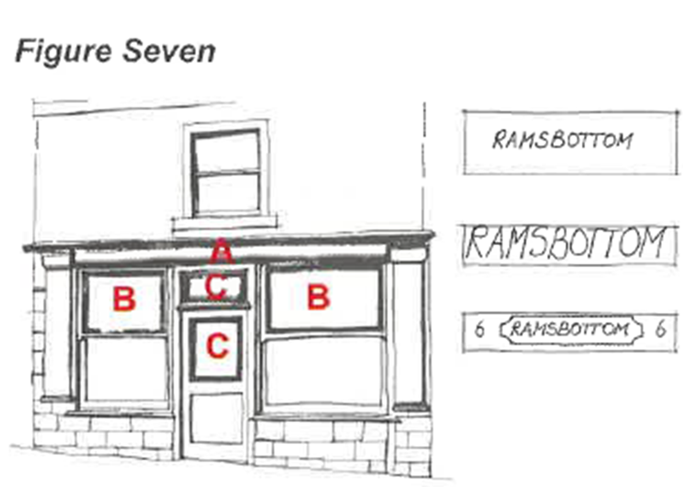 Example of appropriately scaled fascia maintaining building character