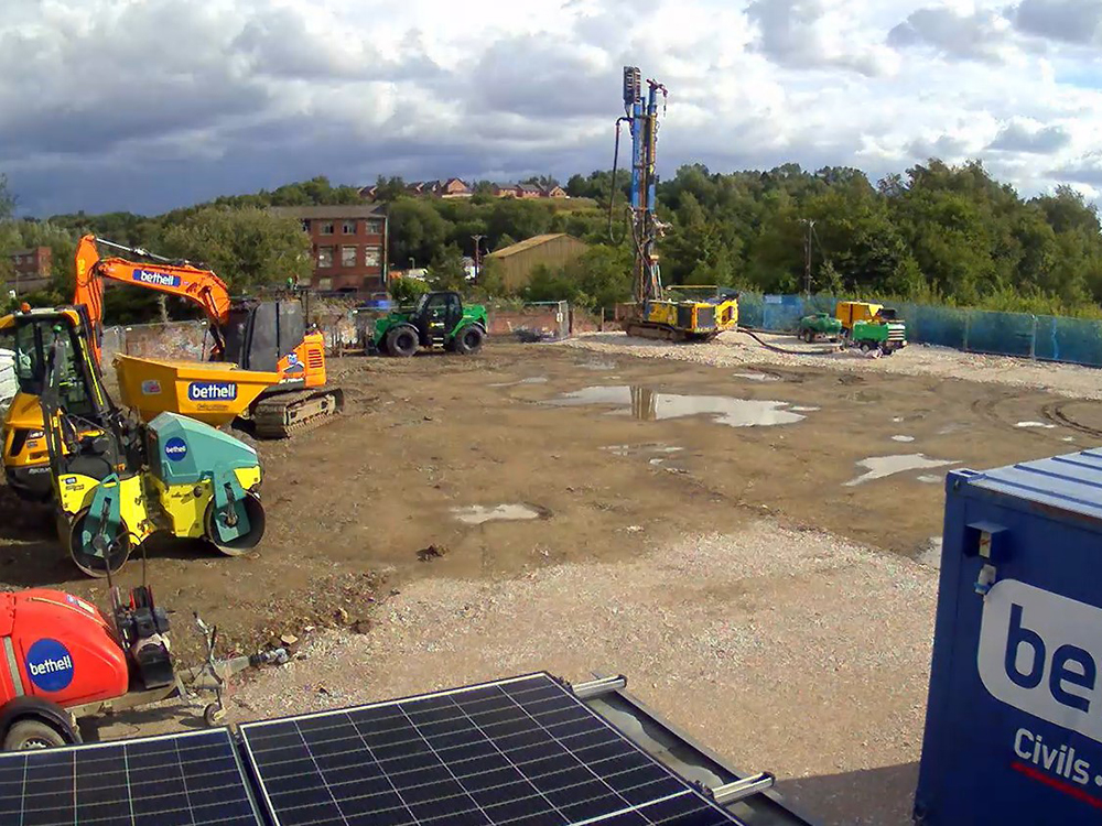 A building site and piling rig