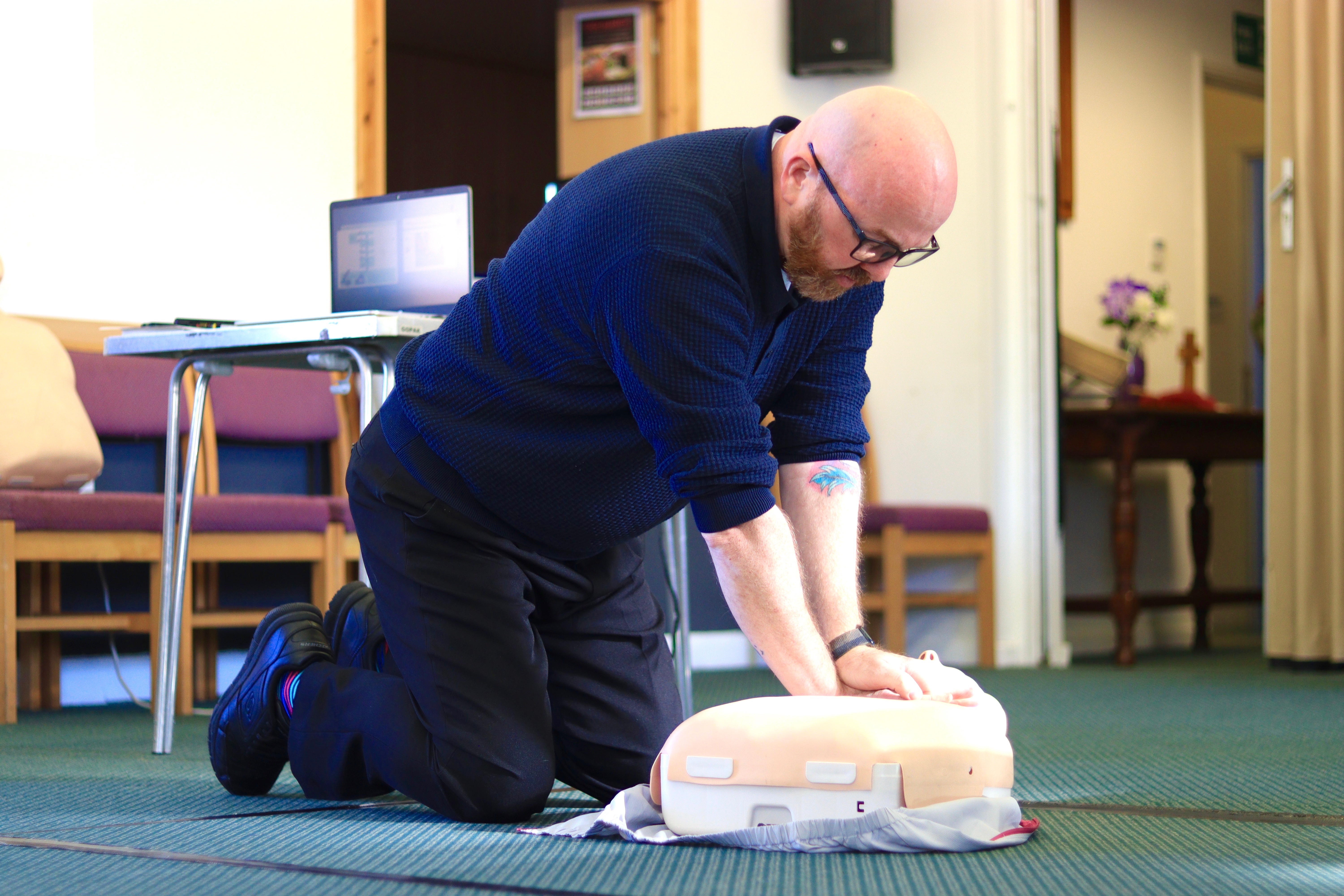 someone practicing CPR