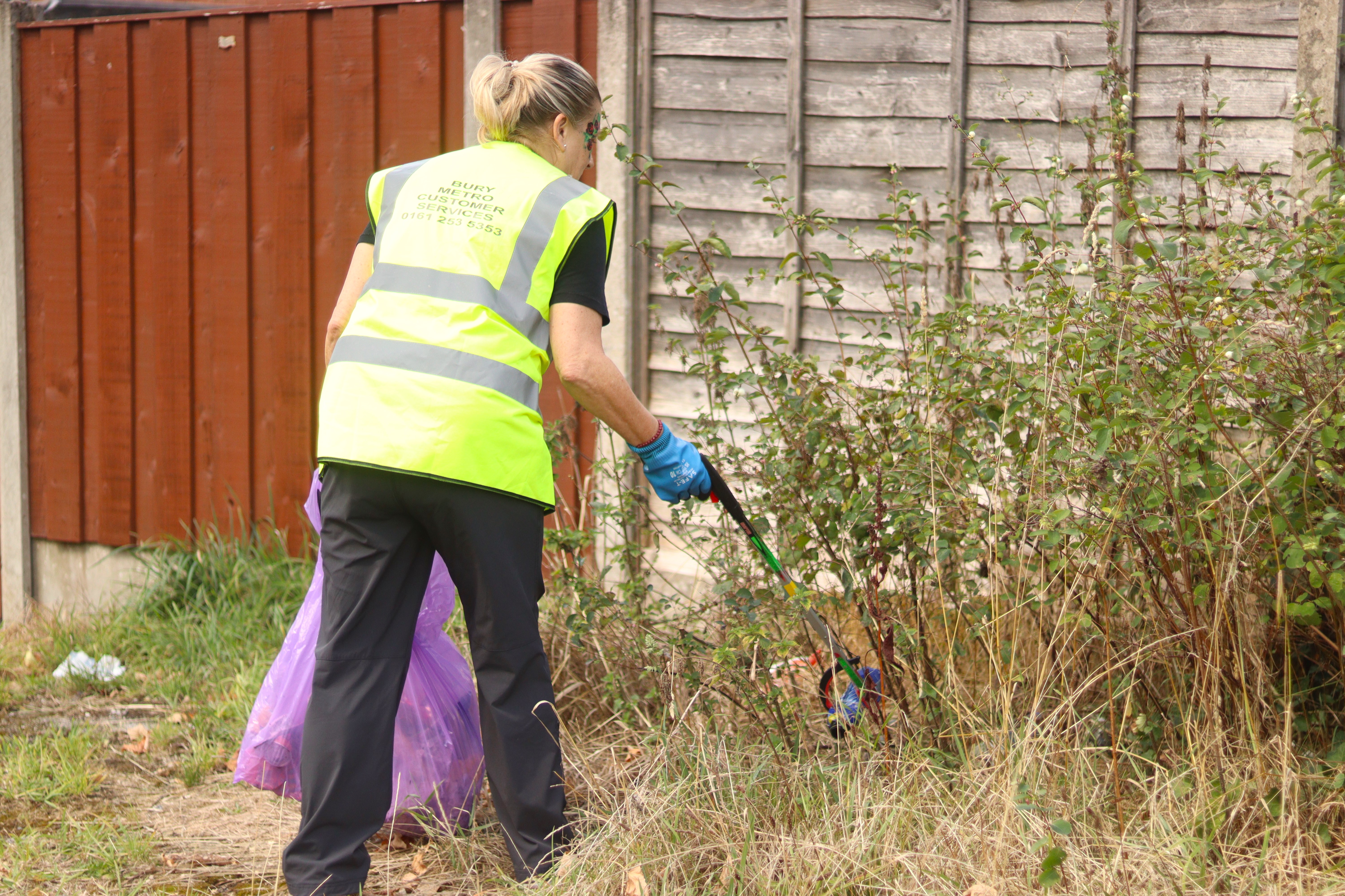 staff litter picking 