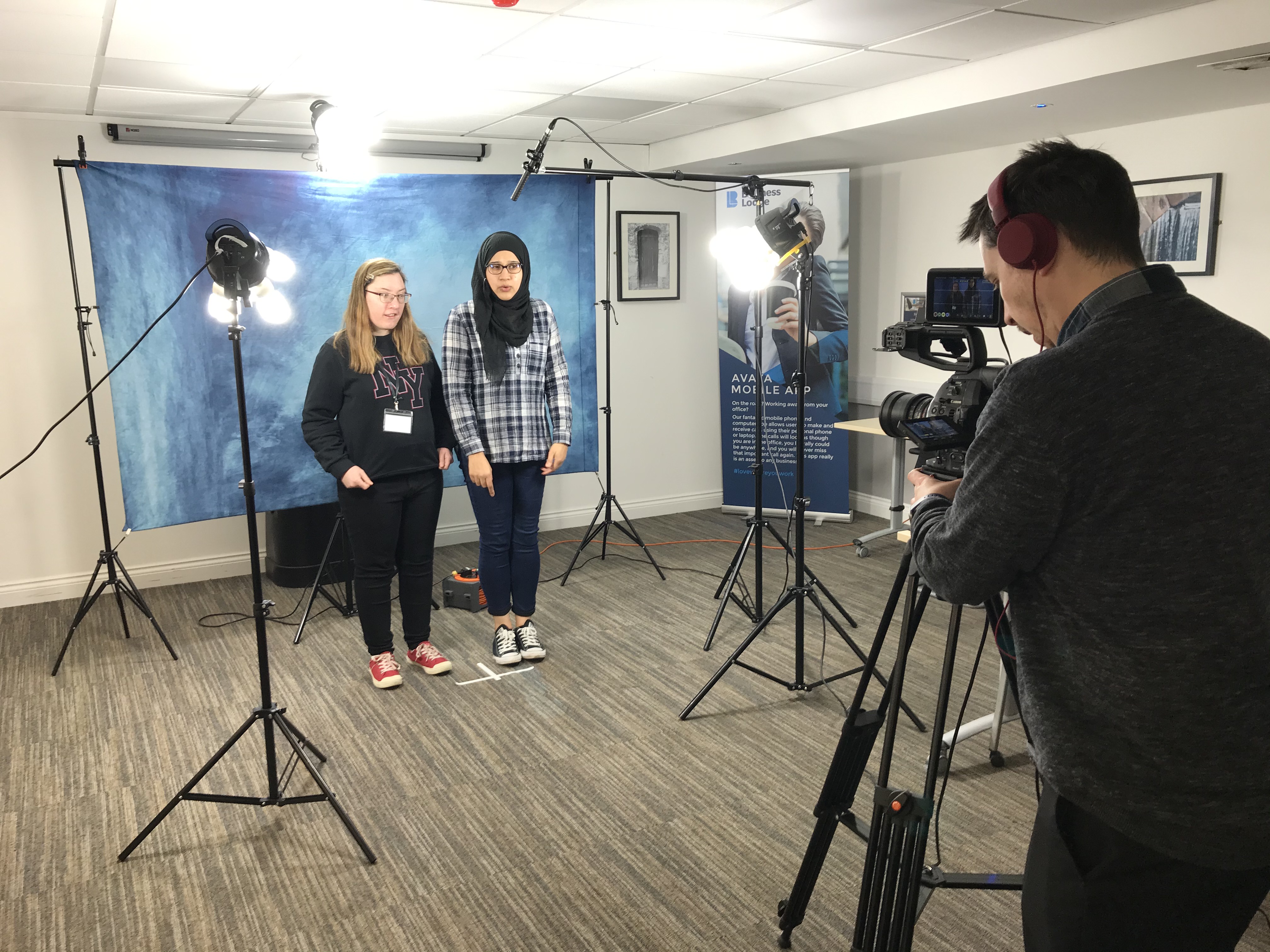 Picture of people from Bury People First filming the health videos