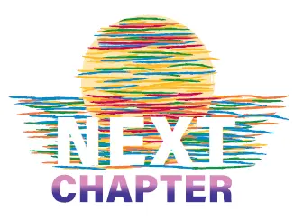 logo - next chapter text across a sunset drawing