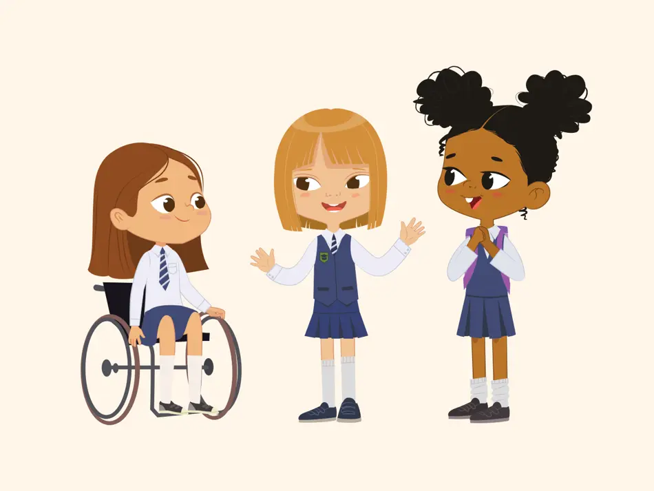 a group of children talking
