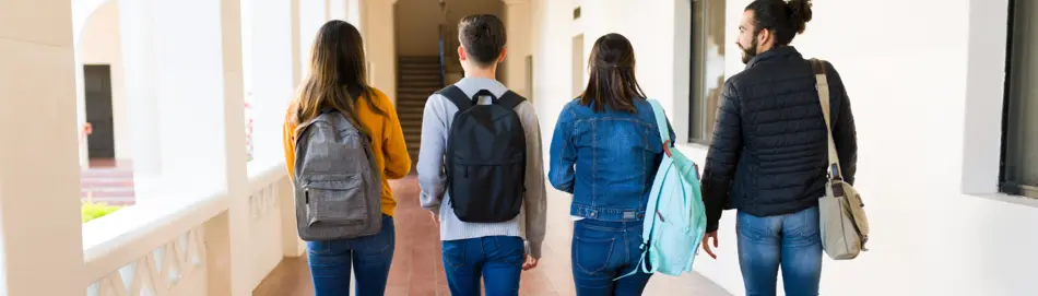 young people on college campus