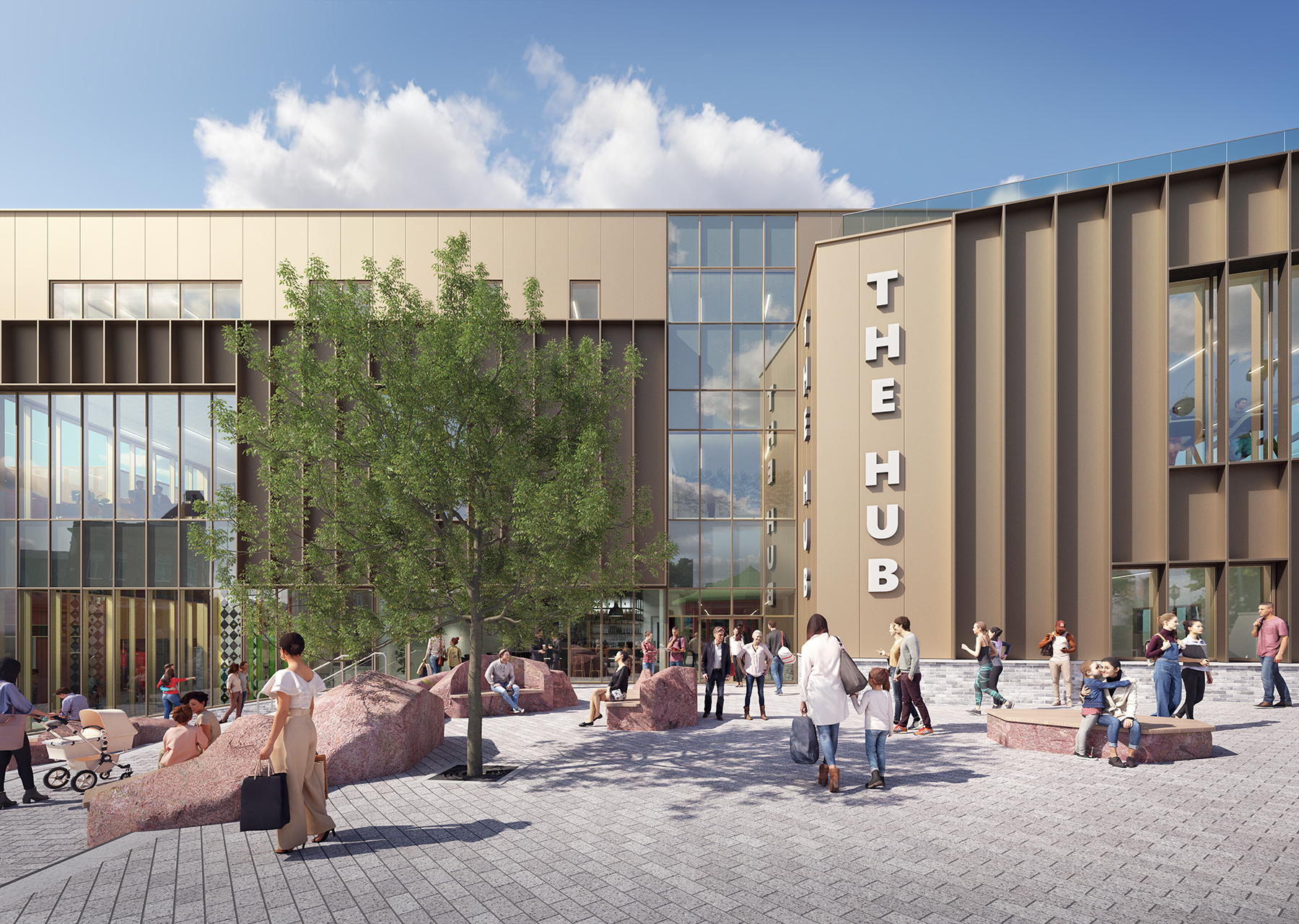 Radcliffe Civic hub - view from the piazza