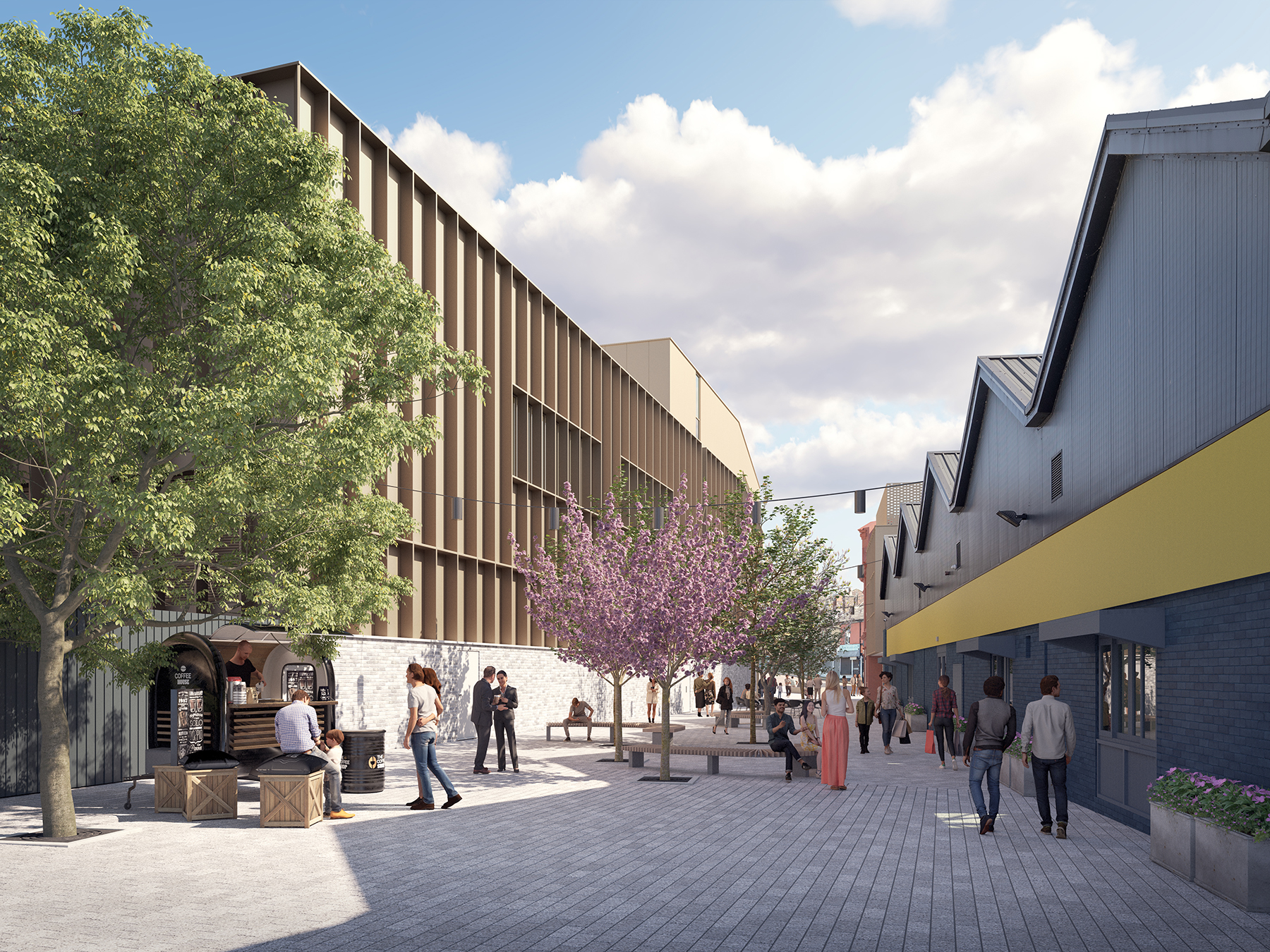 Radcliffe Civic Hub - view from the market