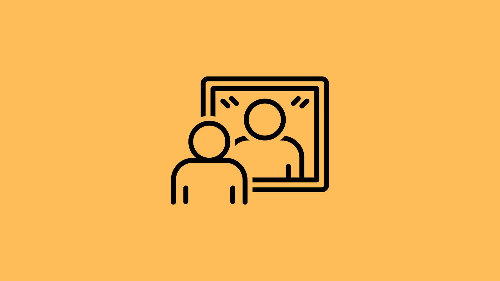 drawing of a person stood in front of a mirror to symbolise reflection