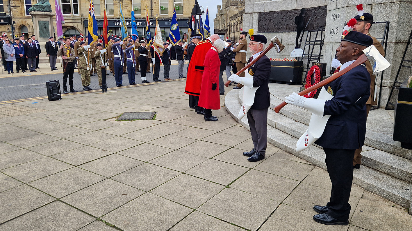 The Mayor of Bury, Cllr Noel Bayley, lays a wreath at last year's Remembrance Sunday service