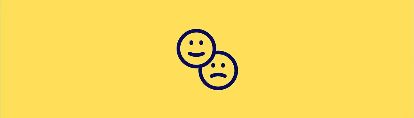 A happy face and a sad face