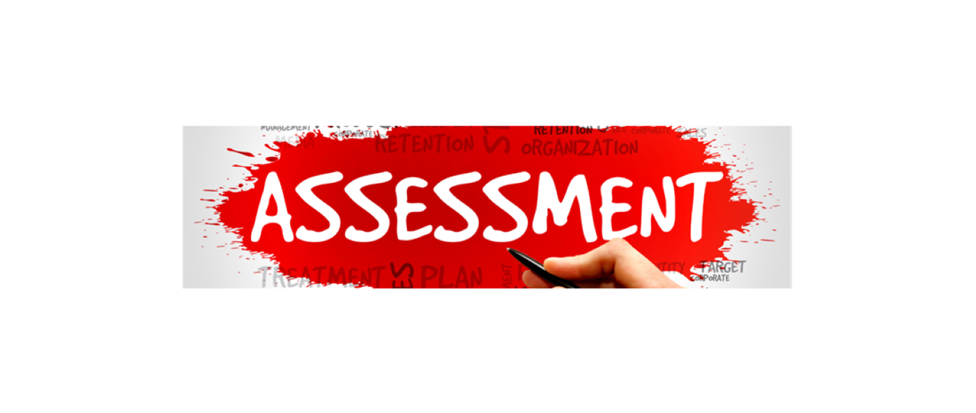 The word assessment surrounded by numberous words involved in assessments