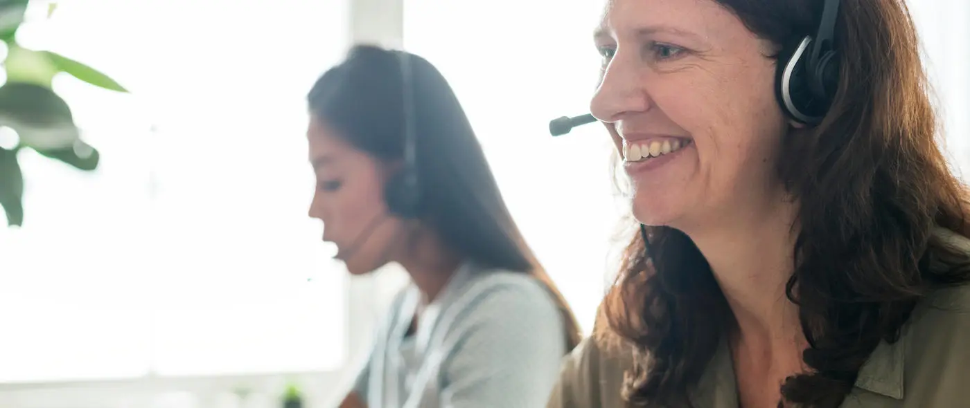 woman with headset