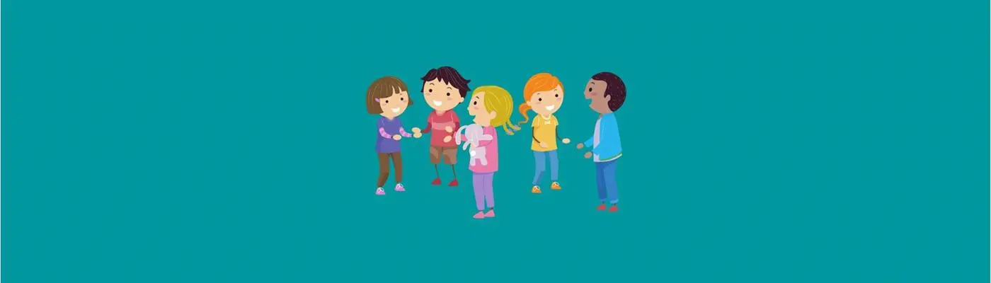 A group of children being sociable