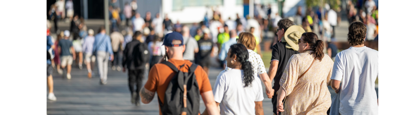 crowd of people walking
