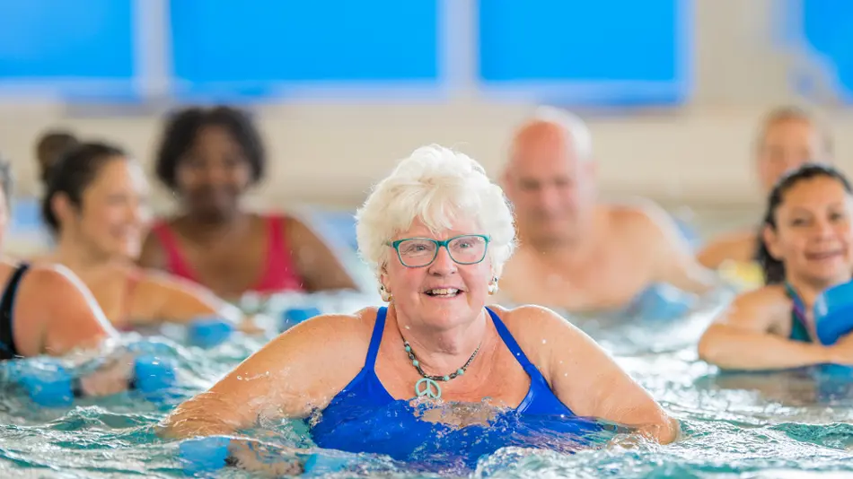 People in a swimming pool.