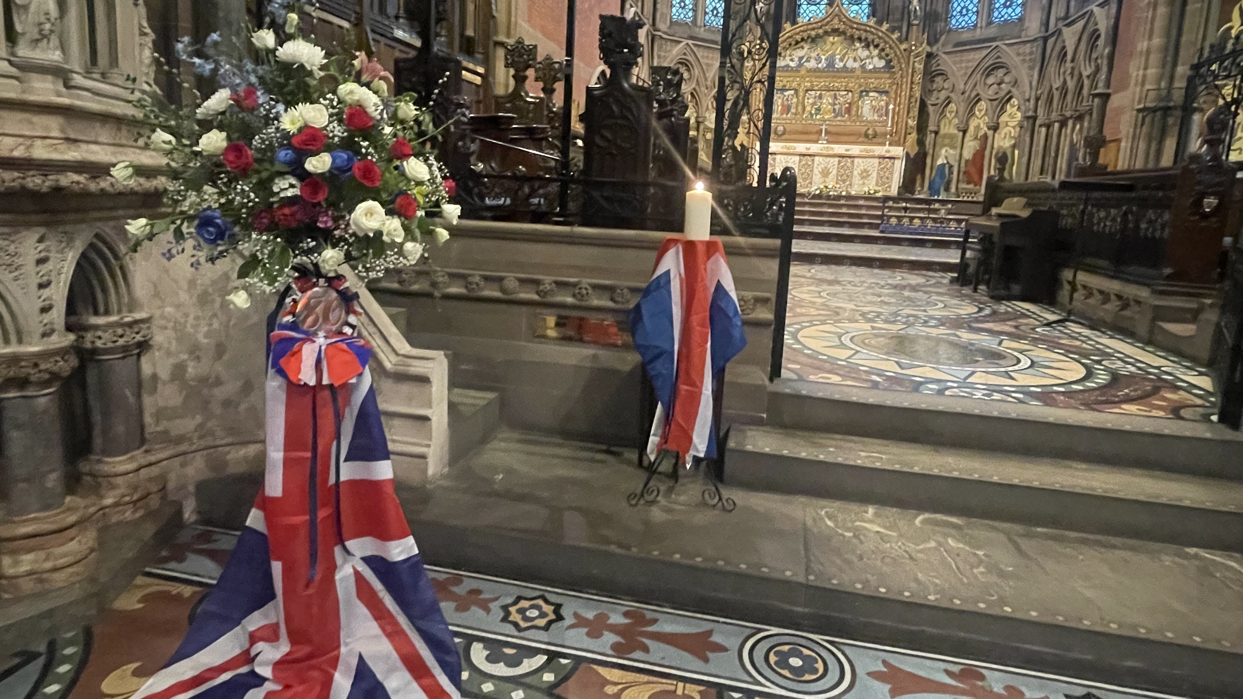 Union flags at the Parish Church